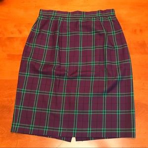 Pappagallo vintage plaid skirt purple green 14